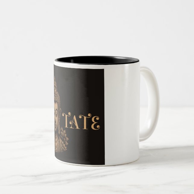 Caneca De Café Em Dois Tons Buddha Meditates (Frente Esquerda)