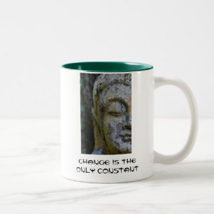 Caneca De Café Em Dois Tons Buddha - mude é a única constante