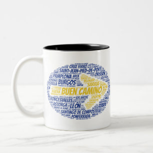 Caneca De Café Em Dois Tons Buen Camino Word Art