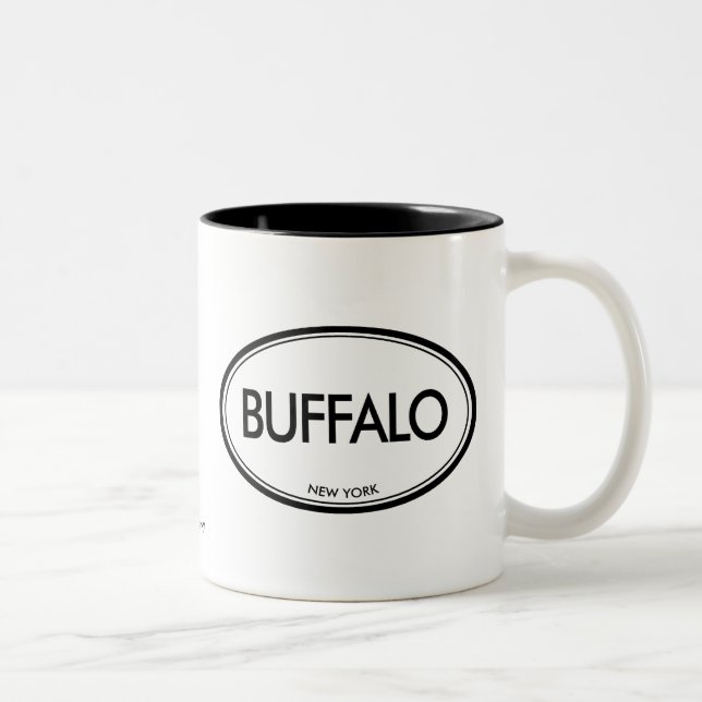 Caneca De Café Em Dois Tons Búfalo, New York (Direita)
