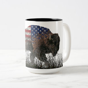 Caneca De Café Em Dois Tons Buffalo Norte-Americano