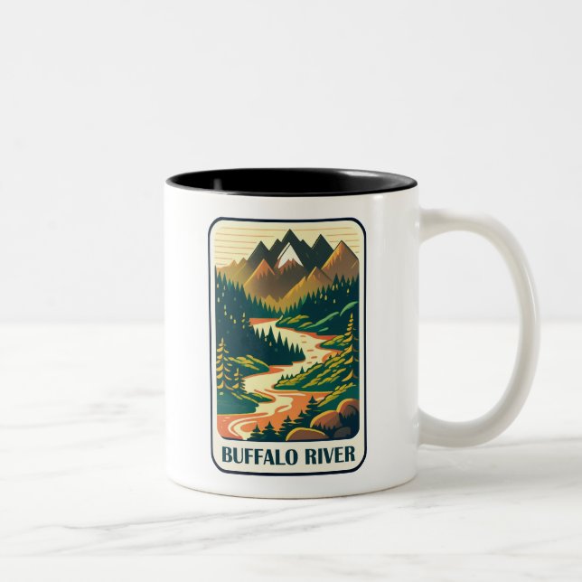 Caneca De Café Em Dois Tons Buffalo River Colors (Direita)