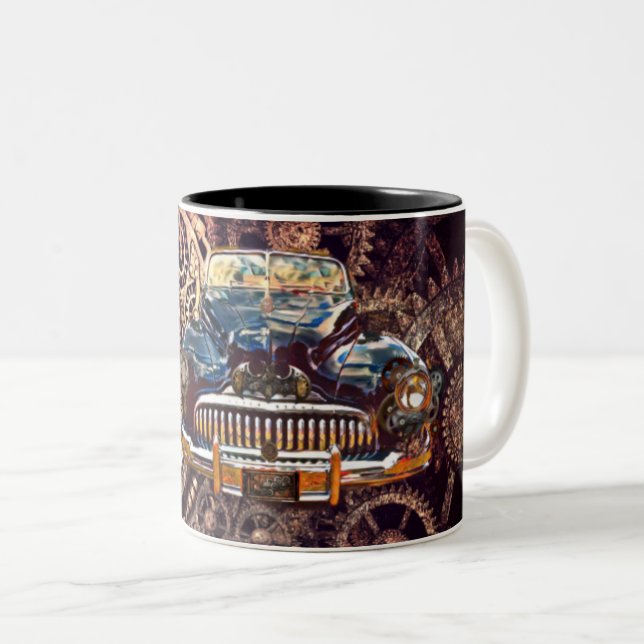 Caneca De Café Em Dois Tons Buick Mug Steampunk Antique (Frente Esquerda)