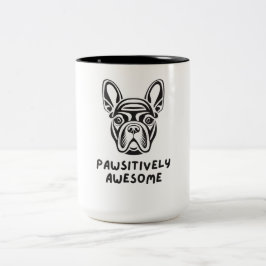 Caneca De Café Em Dois Tons Buldogue Fantástico Pawsitively