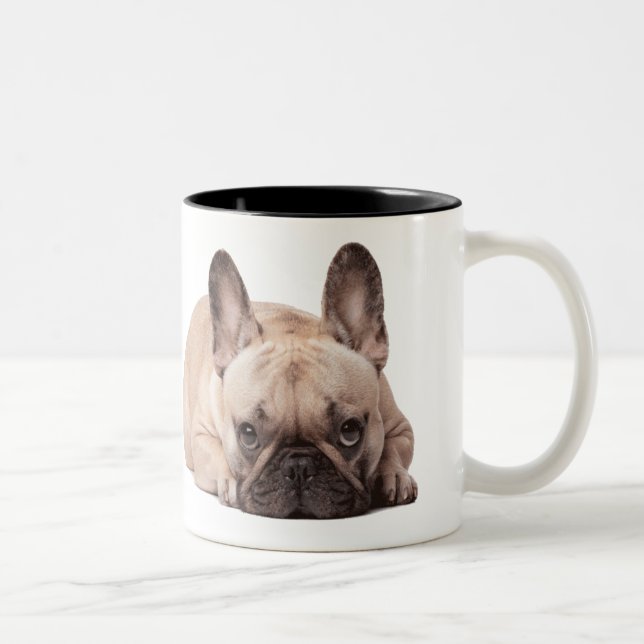 Caneca De Café Em Dois Tons Buldogue Francês Bonito (Direita)