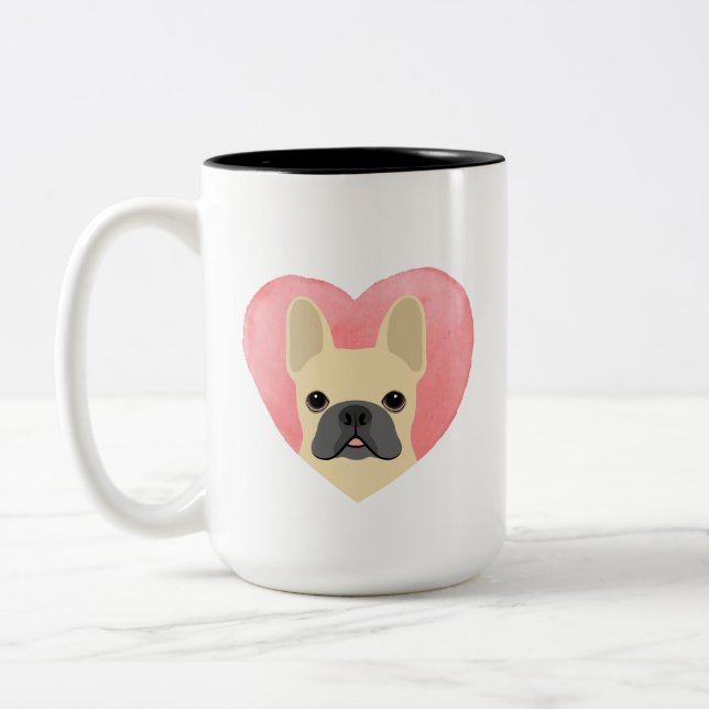 Caneca De Café Em Dois Tons Buldogue Mugs Francês (Esquerda)