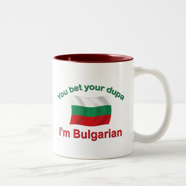 Caneca De Café Em Dois Tons Búlgaro Dupa (com bandeira) (Direita)