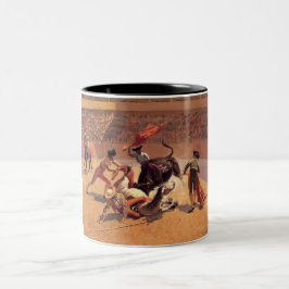 Caneca De Café Em Dois Tons Bull Fighters mexicano (por Frederic Remington)