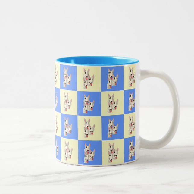 Caneca De Café Em Dois Tons Bull Terrier Checkered Mug (Direita)