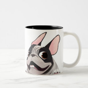 Caneca De Café Em Dois Tons Bulldog Francês Animado