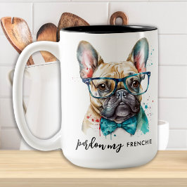 Caneca De Café Em Dois Tons Bulldog Francês Perdão Meu Sobrinho Francês