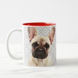 Caneca De Café Em Dois Tons Bulldog Francês Repleto