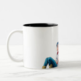 Caneca De Café Em Dois Tons Bulma e vegeta mugs