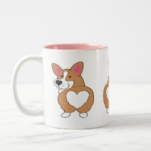 Caneca De Café Em Dois Tons Bumbum Corgi Galês