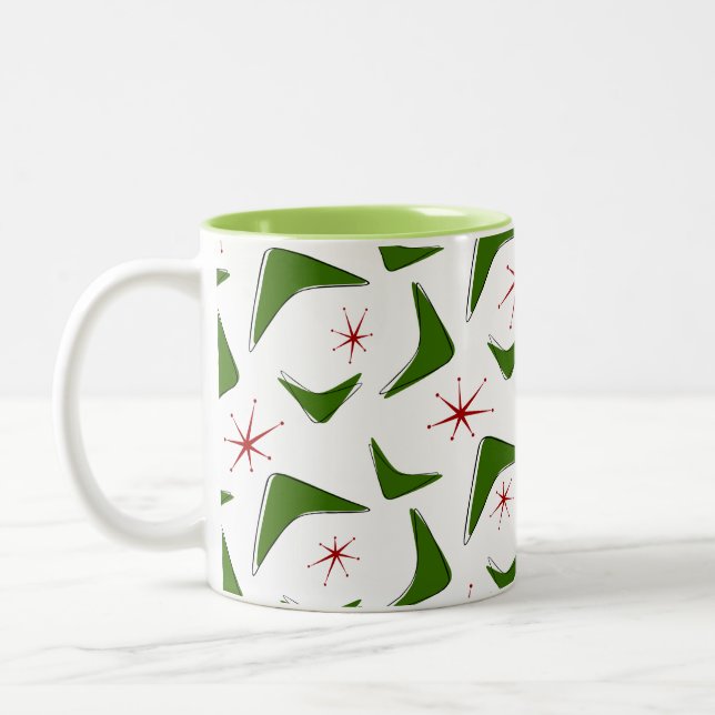 Caneca De Café Em Dois Tons Bumerangas e Estrelas (Esquerda)