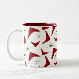 Caneca De Café Em Dois Tons Bumerangues e Estrelas