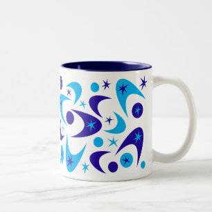 Caneca De Café Em Dois Tons Bumerangues retros