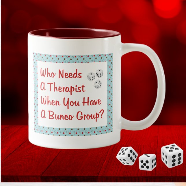 Caneca De Café Em Dois Tons bunco que precisa de um terapeuta (Funny Bunco Mug)