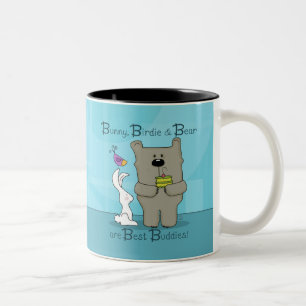 Caneca De Café Em Dois Tons Bunny, Birdie e Bear - Melhores Amigos