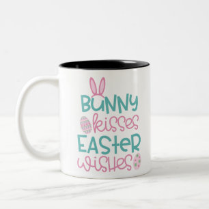 Caneca De Café Em Dois Tons Bunny Kisses Páscoas