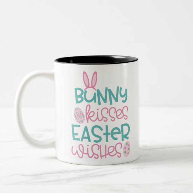 Caneca De Café Em Dois Tons Bunny Kisses Páscoas (Esquerda)