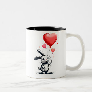 Caneca De Café Em Dois Tons Bunny Love Balloons