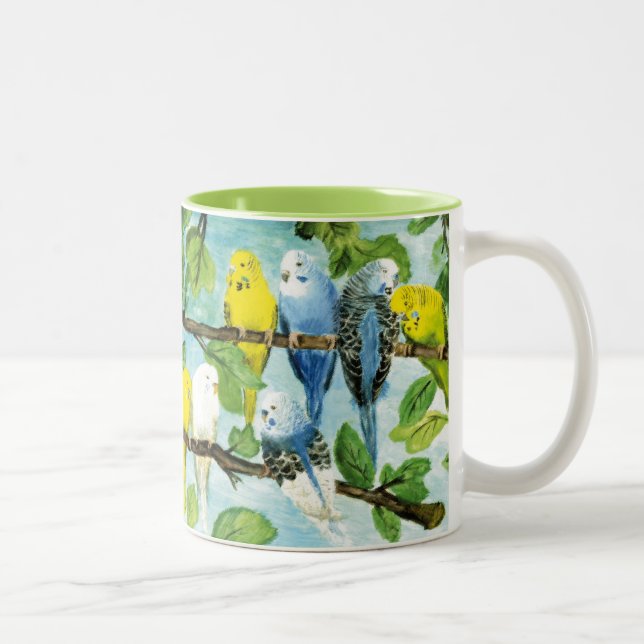 Caneca De Café Em Dois Tons Bunte Wellensittiche | Zweifarbige Tasse (Direita)