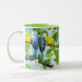 Caneca De Café Em Dois Tons Bunte Wellensittiche | Zweifarbige Tasse