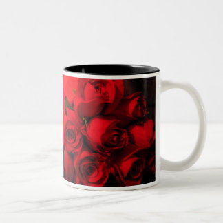 Caneca De Café Em Dois Tons "Buquê carmesim "