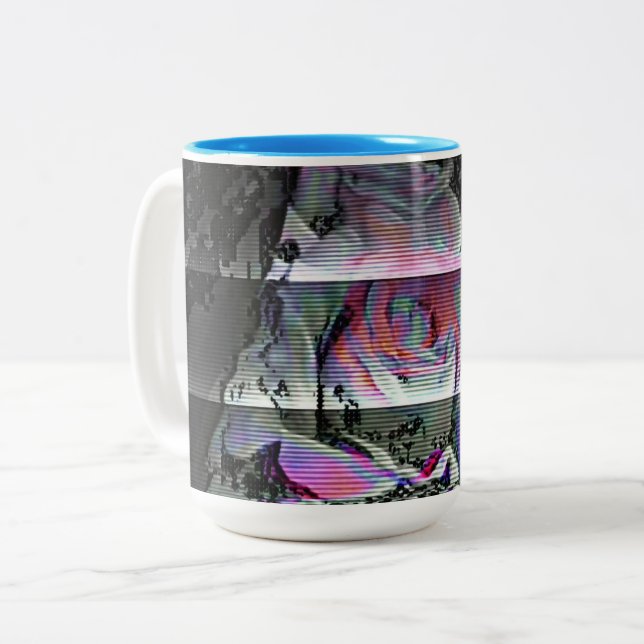 Caneca De Café Em Dois Tons Buquê Techno (Frente Esquerda)