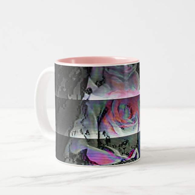 Caneca De Café Em Dois Tons Buquê Techno (Frente Esquerda)