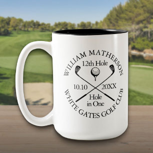 Caneca De Café Em Dois Tons Buraco de Golfe Personalizado em Um Moderno Clássi