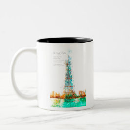 Caneca De Café Em Dois Tons BurjKhalifa Aquarell
