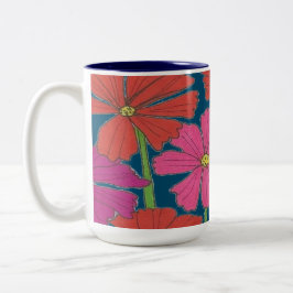 Caneca De Café Em Dois Tons Bushel do Cosmos Brilhante