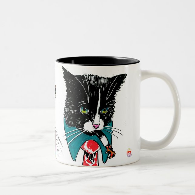 Caneca De Café Em Dois Tons Business Kitties Mug (Direita)