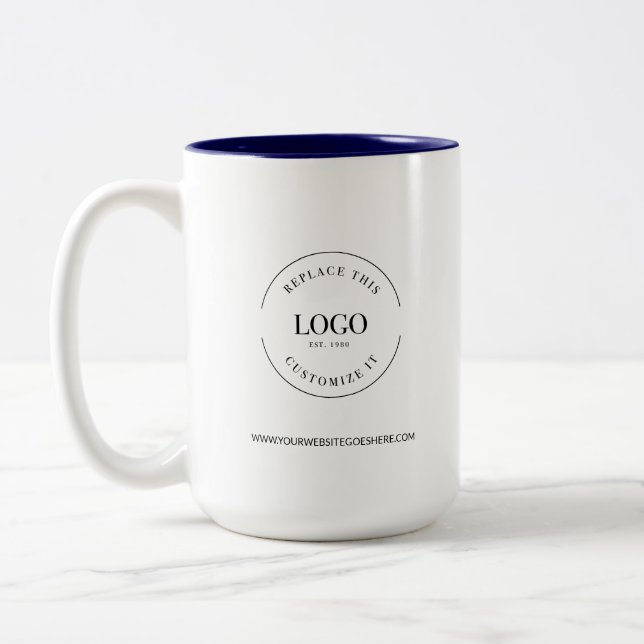 Caneca De Café Em Dois Tons Business promotional logo website Personalized (Esquerda)