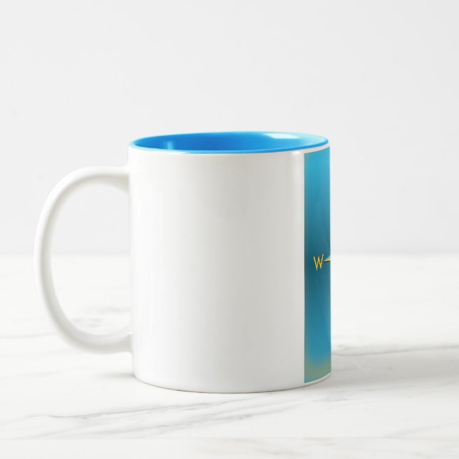 Caneca De Café Em Dois Tons Bússola de Navegação (Esquerda)