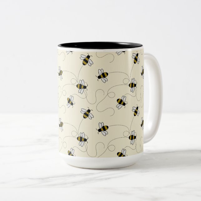 CANECA DE CAFÉ EM DOIS TONS BUSY BEES MUG (Frente Esquerda)