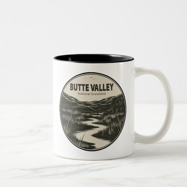 Caneca De Café Em Dois Tons Butte Valley National Grassland California Stream (Direita)