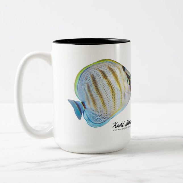 Caneca De Café Em Dois Tons Butterflyfish Multiband, multicinctus de Chaetodon (Esquerda)