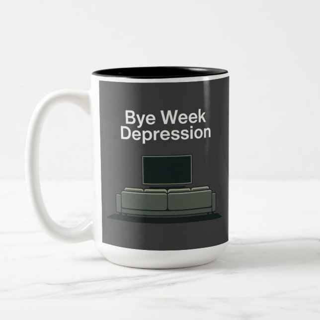Caneca De Café Em Dois Tons Bye Week Depression (Esquerda)