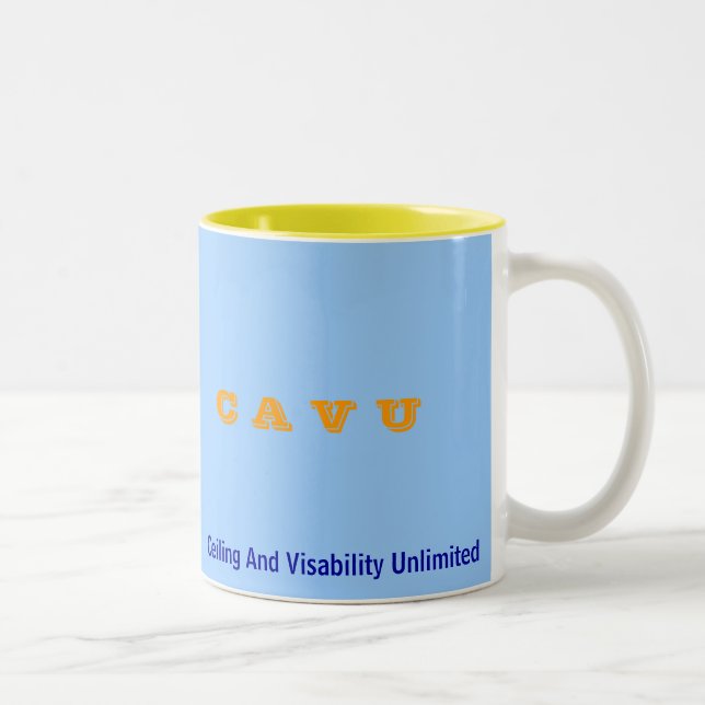 Caneca De Café Em Dois Tons C A V U, teto e Visability ilimitados (Direita)