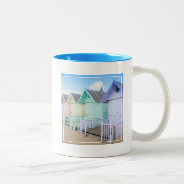 Caneca De Café Em Dois Tons Cabanas da praia da ilha de Mersea (Direita)