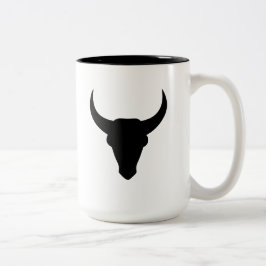 Caneca De Café Em Dois Tons Cabeça de Touro - Caveira Ocidental