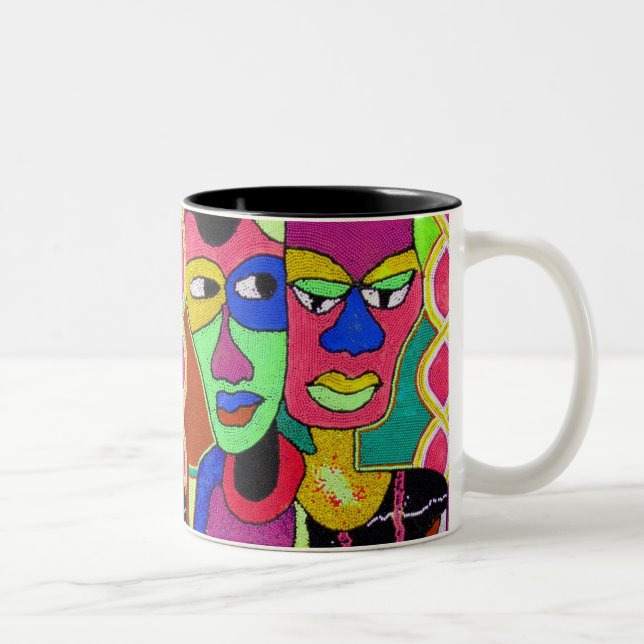 Caneca De Café Em Dois Tons Cabeças 2, cabeças 2 (Direita)
