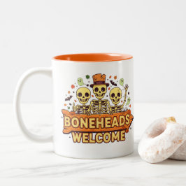 Caneca De Café Em Dois Tons Cabeças de Ósso São Bem-Vindas – Esqueleto Diverti