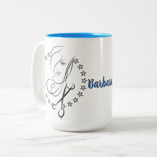 Caneca De Café Em Dois Tons Cabeleireiro Personalizado 