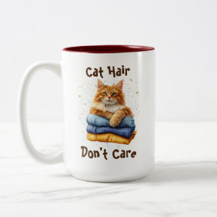Caneca De Café Em Dois Tons Cabelo de gato, não se importe