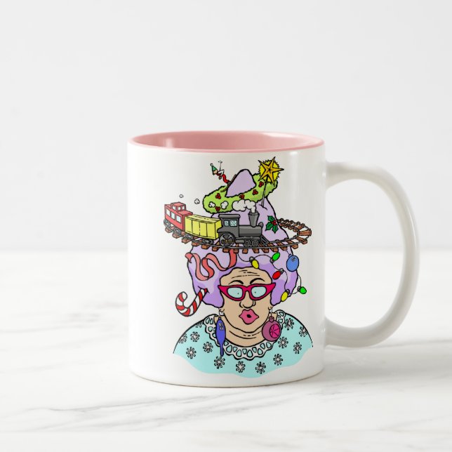 Caneca De Café Em Dois Tons Cabelo do Natal (Direita)