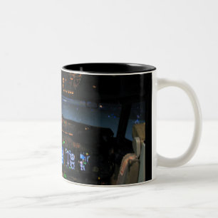 Caneca De Café Em Dois Tons Cabina do piloto 737